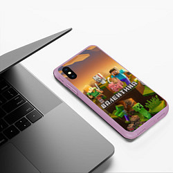 Чехол iPhone XS Max матовый Валентина Minecraft, цвет: 3D-сиреневый — фото 2