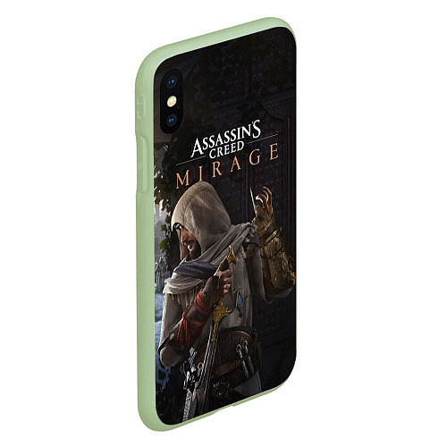 Чехол iPhone XS Max матовый Скрытый Басим Assassins creed mirage / 3D-Салатовый – фото 2