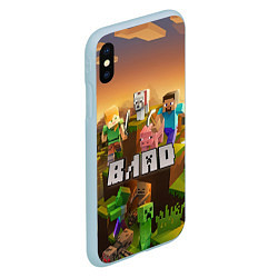 Чехол iPhone XS Max матовый Влад - inecraft, цвет: 3D-голубой — фото 2