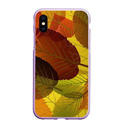 Чехол iPhone XS Max матовый Осенние крупные листья