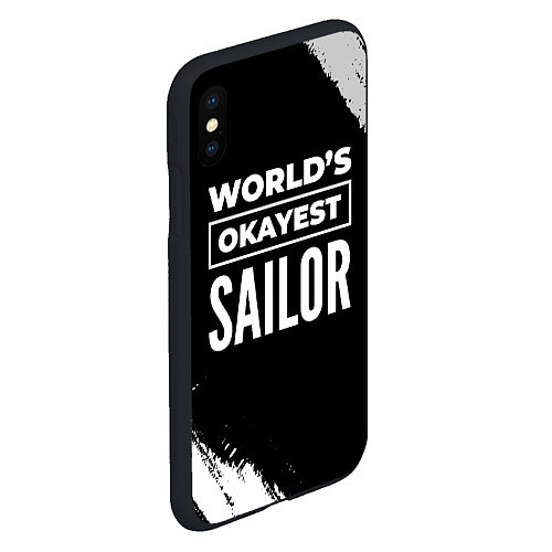 Чехол iPhone XS Max матовый Worlds okayest sailor - dark / 3D-Черный – фото 2