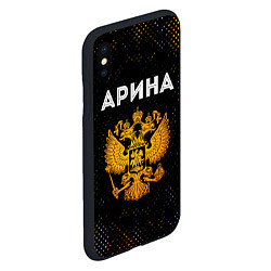 Чехол iPhone XS Max матовый Арина и зологой герб РФ, цвет: 3D-черный — фото 2