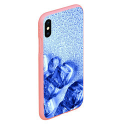 Чехол iPhone XS Max матовый Кубики льда и капли воды, цвет: 3D-баблгам — фото 2