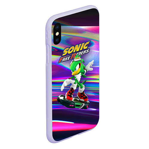 Чехол iPhone XS Max матовый Jet-the-hawk - Sonic Free Riders / 3D-Светло-сиреневый – фото 2