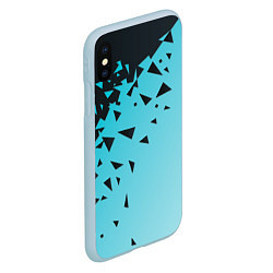 Чехол iPhone XS Max матовый Осколки Абстракции, цвет: 3D-голубой — фото 2