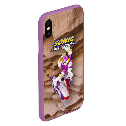 Чехол iPhone XS Max матовый Wave the Swallow - Sonic Free Riders / 3D-Фиолетовый – фото 2