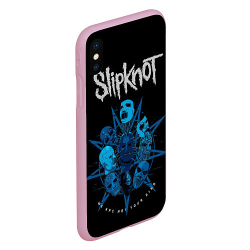 Чехол iPhone XS Max матовый Slipknot - pentagram / 3D-Розовый – фото 2