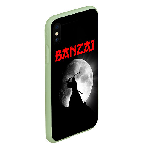 Чехол iPhone XS Max матовый Banzai - самурай / 3D-Салатовый – фото 2