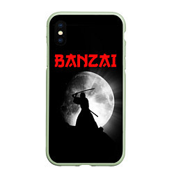 Чехол iPhone XS Max матовый Banzai - самурай, цвет: 3D-салатовый