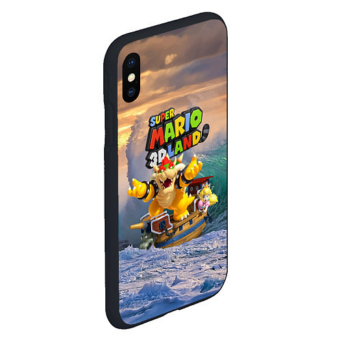 Чехол iPhone XS Max матовый Принцесса Персик на корабле Боузера - Super Mario / 3D-Черный – фото 2