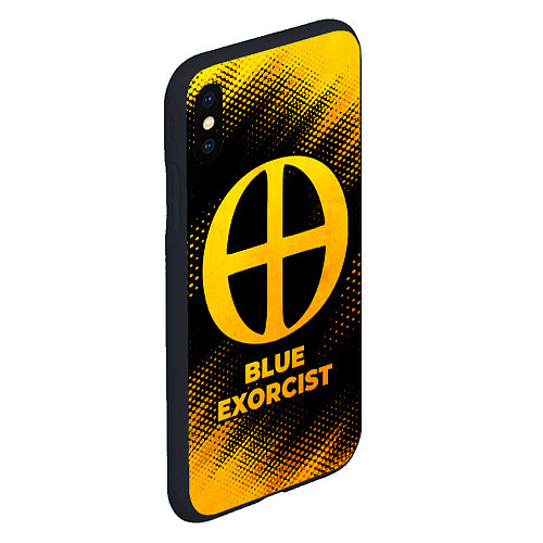 Чехол iPhone XS Max матовый Blue Exorcist - gold gradient / 3D-Черный – фото 2