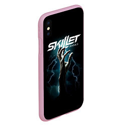 Чехол iPhone XS Max матовый Группа Skillet, цвет: 3D-розовый — фото 2