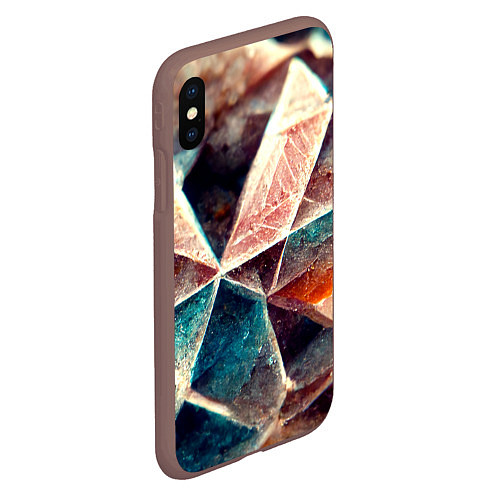 Чехол iPhone XS Max матовый Драгоценный камень / 3D-Коричневый – фото 2