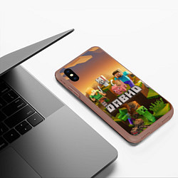 Чехол iPhone XS Max матовый Давид Minecraft, цвет: 3D-коричневый — фото 2