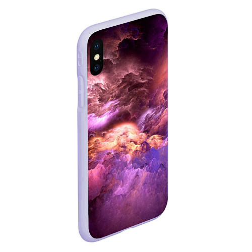 Чехол iPhone XS Max матовый Необычное фиолетовое облако / 3D-Светло-сиреневый – фото 2