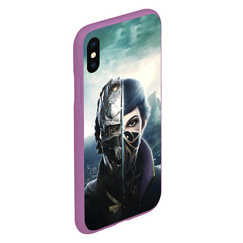 Чехол iPhone XS Max матовый Dishonored - Эмили Колдуин / 3D-Фиолетовый – фото 2