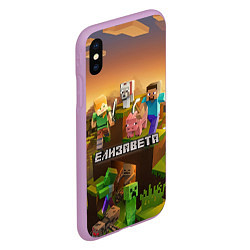 Чехол iPhone XS Max матовый Елизавета Minecraft, цвет: 3D-сиреневый — фото 2