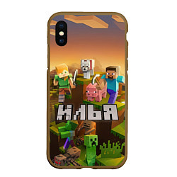 Чехол iPhone XS Max матовый Илья Minecraft