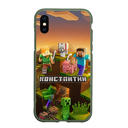 Чехол iPhone XS Max матовый Константин Minecraft