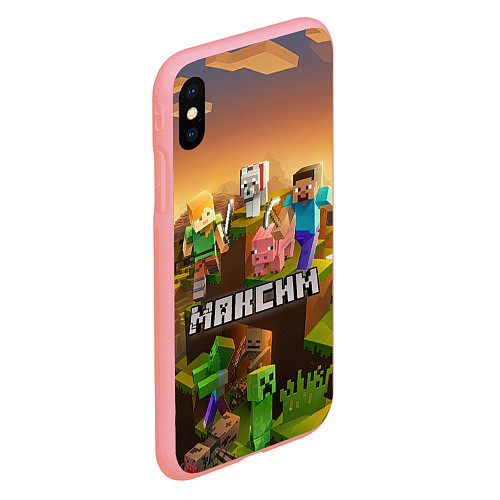 Чехол iPhone XS Max матовый Максим Minecraft / 3D-Баблгам – фото 2