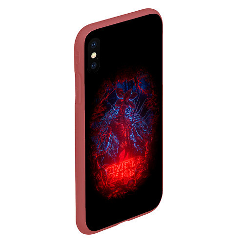 Чехол iPhone XS Max матовый Stranger Things - monster / 3D-Красный – фото 2