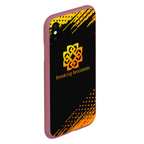 Чехол iPhone XS Max матовый Breaking benjamin Gold / 3D-Малиновый – фото 2