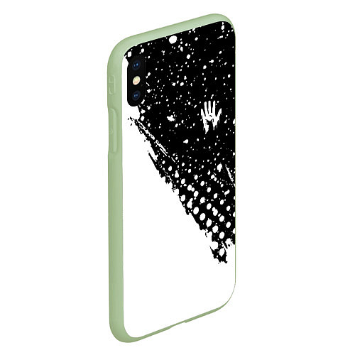 Чехол iPhone XS Max матовый Children of Bodom крапинки краски / 3D-Салатовый – фото 2