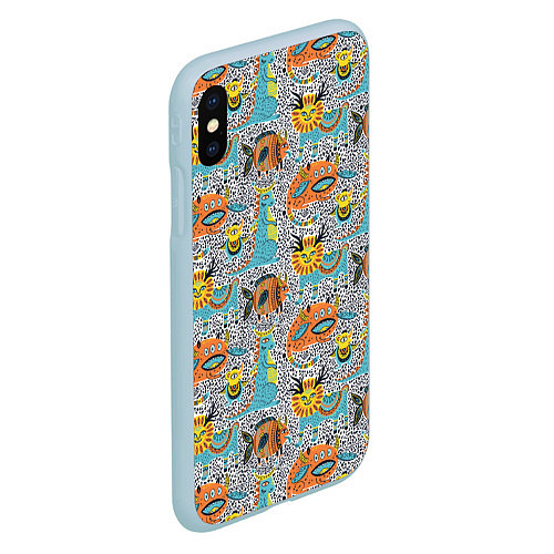 Чехол iPhone XS Max матовый Фантастические животные / 3D-Голубой – фото 2