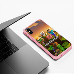 Чехол iPhone XS Max матовый Наталья Minecraft, цвет: 3D-баблгам — фото 2