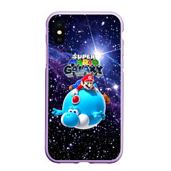Чехол iPhone XS Max матовый Super Mario Galaxy - Nintendo, цвет: 3D-сиреневый