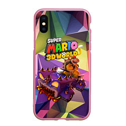 Чехол iPhone XS Max матовый Точило Боузера - Super Mario 3D World, цвет: 3D-розовый