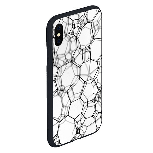 Чехол iPhone XS Max матовый Матричная сетка / 3D-Черный – фото 2