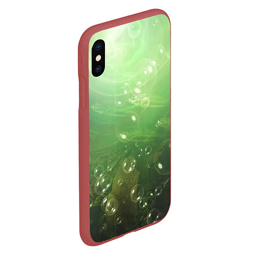 Чехол iPhone XS Max матовый Морские глубины с рыбой / 3D-Красный – фото 2