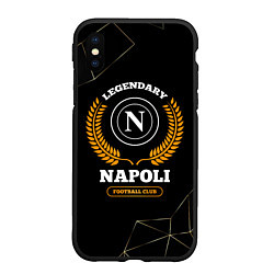 Чехол iPhone XS Max матовый Лого Napoli и надпись legendary football club на т, цвет: 3D-черный