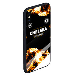 Чехол iPhone XS Max матовый Chelsea legendary sport fire, цвет: 3D-черный — фото 2