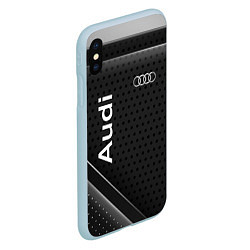 Чехол iPhone XS Max матовый Audi карбон, цвет: 3D-голубой — фото 2