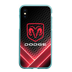 Чехол iPhone XS Max матовый Dodge карбон