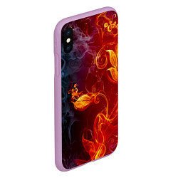 Чехол iPhone XS Max матовый Огненный цветок с дымом, цвет: 3D-сиреневый — фото 2