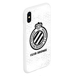 Чехол iPhone XS Max матовый Club Brugge sport на светлом фоне, цвет: 3D-белый — фото 2