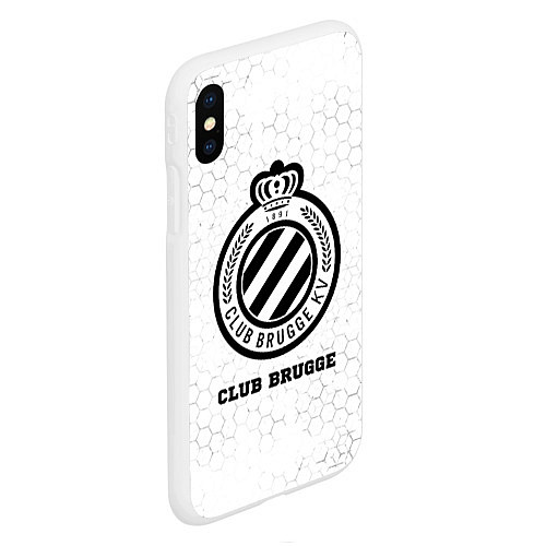 Чехол iPhone XS Max матовый Club Brugge sport на светлом фоне / 3D-Белый – фото 2