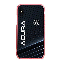 Чехол iPhone XS Max матовый Acura карбон