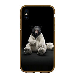 Чехол iPhone XS Max матовый Медведь в костюме ростовой куклы