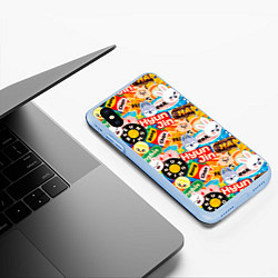 Чехол iPhone XS Max матовый Skzoo stickers characters, цвет: 3D-голубой — фото 2