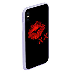 Чехол iPhone XS Max матовый След губной помады, цвет: 3D-светло-сиреневый — фото 2