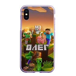 Чехол iPhone XS Max матовый Олег Minecraft