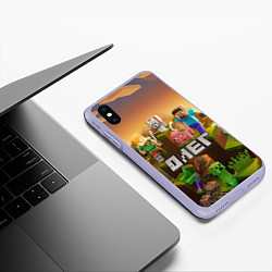 Чехол iPhone XS Max матовый Олег Minecraft, цвет: 3D-светло-сиреневый — фото 2