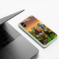 Чехол iPhone XS Max матовый Ольга Minecraft, цвет: 3D-салатовый — фото 2