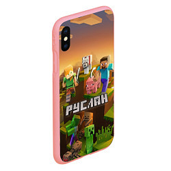 Чехол iPhone XS Max матовый Руслан Minecraft, цвет: 3D-баблгам — фото 2