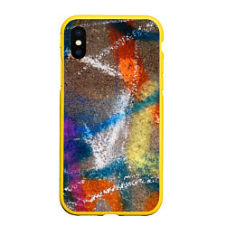 Чехол iPhone XS Max матовый Рисунок цветными мелками на асфальте