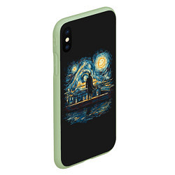 Чехол iPhone XS Max матовый Звездная Ночь пародия, цвет: 3D-салатовый — фото 2